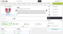Buy KFC E Gift Card & KFC Gift Voucher Online