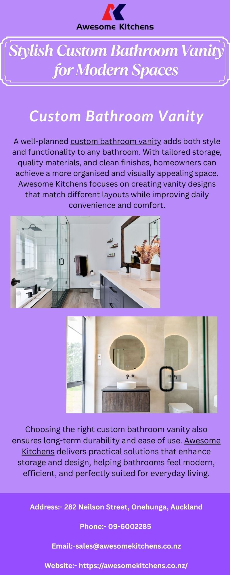 Stylish Custom Bathroom Vanity for Modern Spaces