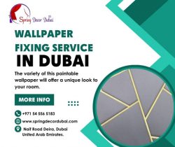 Wallpaper Fixing Service in Dubai | Spring Decor Curtains & Upholstery