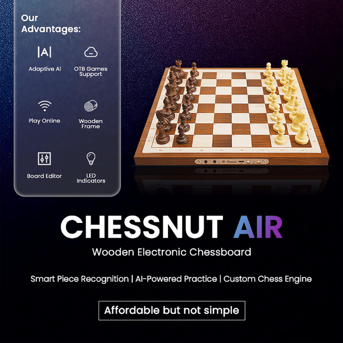 Buy Chessnut Air Light Up Chess Board Set for Smart Chess Games