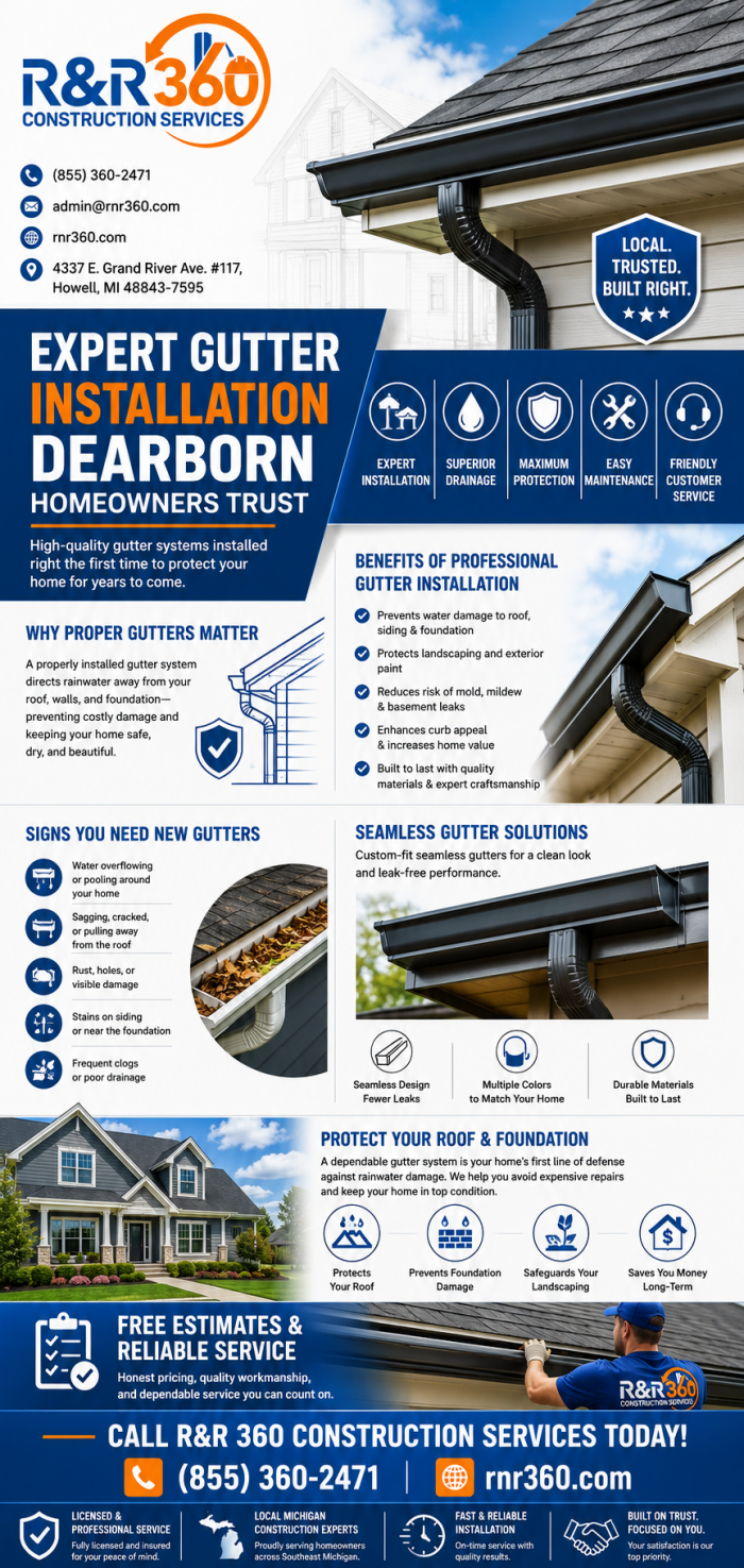 Gutter Installation Dearborn MI | Expert Seamless Gutter Services