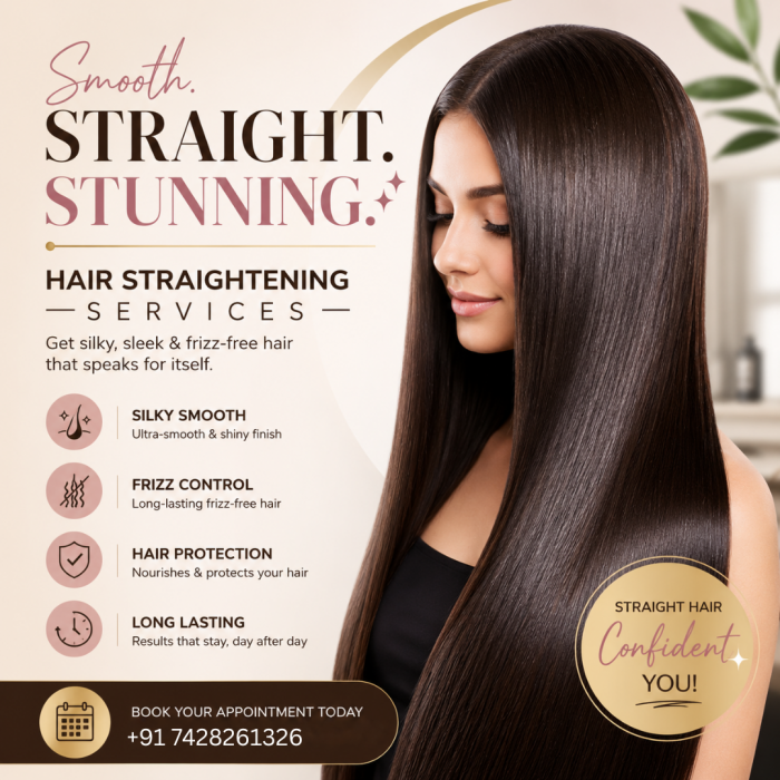 Hair Straightening Services – Smooth, Sleek & Frizz-Free Hair