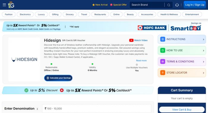 Buy Hidesign Gift Voucher Online for Premium Gifting
