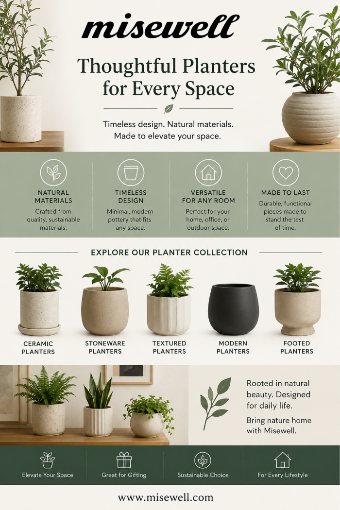 Modern Ceramic Planters for Minimalist Living | Misewell