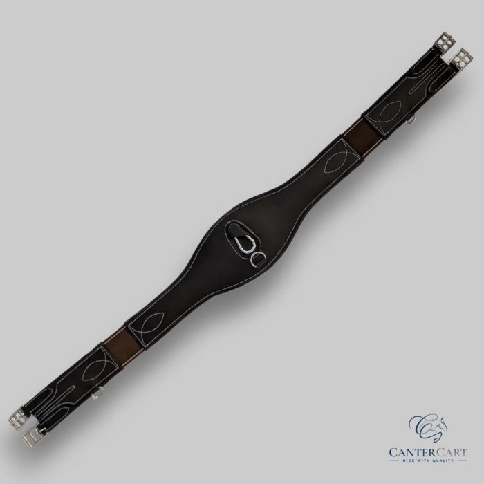 Brown Anatomically-Shaped Long Leather Girth
