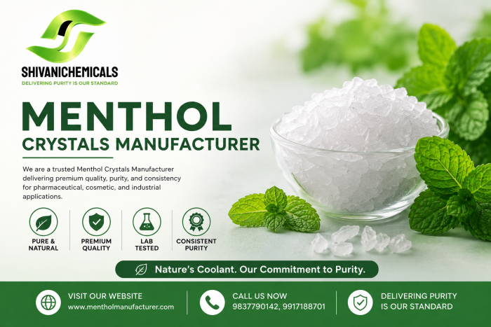 Natural Menthol Crystals Manufacturer for Commercial Use