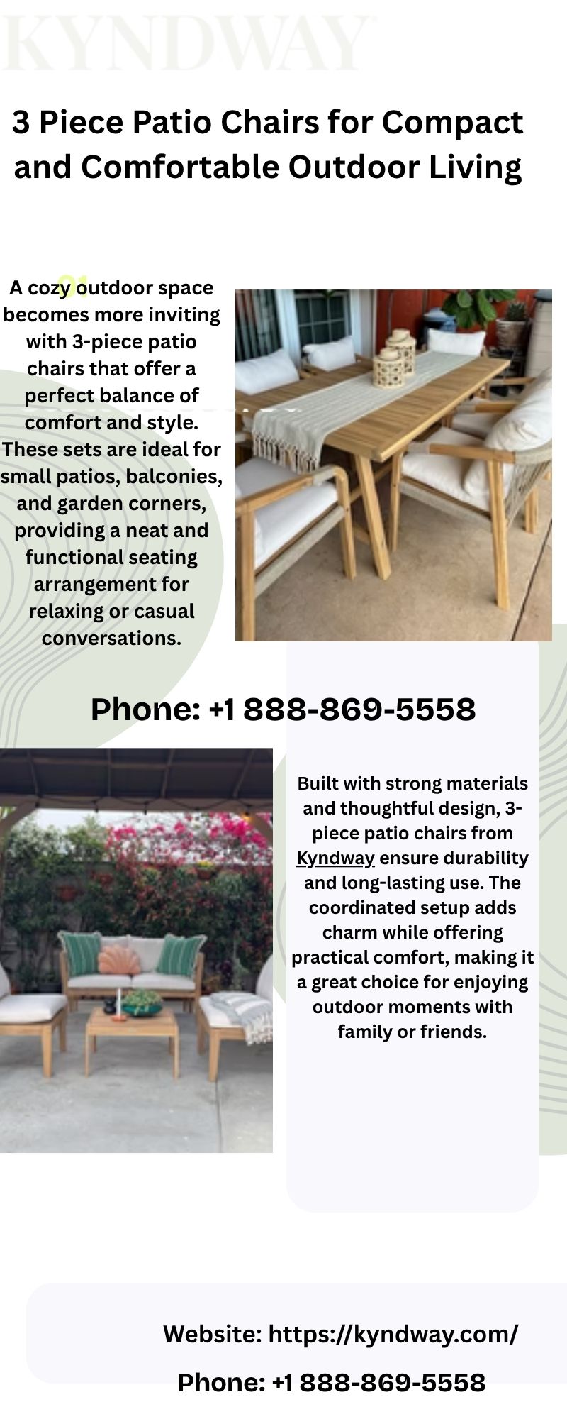 3 Piece Patio Chairs for Compact and Comfortable Outdoor Living