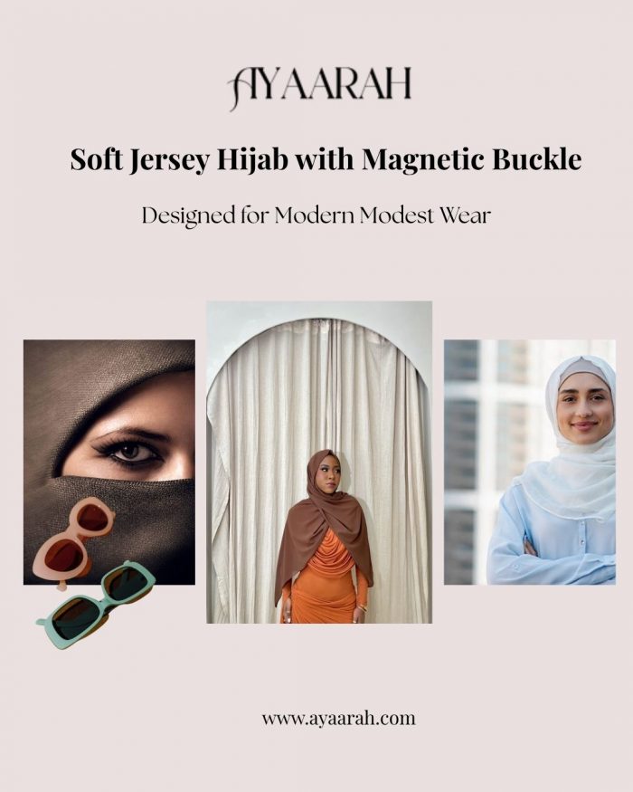 Soft Jersey Hijab with Magnetic Buckle – Designed for Modern Modest Wear