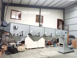 Multi-point discharge elevator