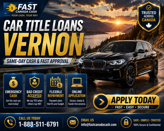 Car Title Loans Vernon – Get Same-Day Cash Approval