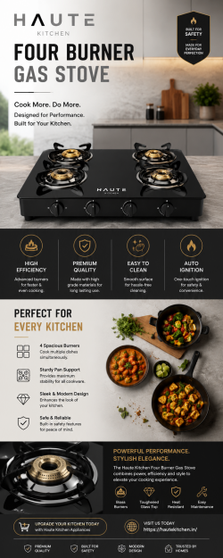 Four Burner Gas Stove for Modern Cooking | Haute Kitchen