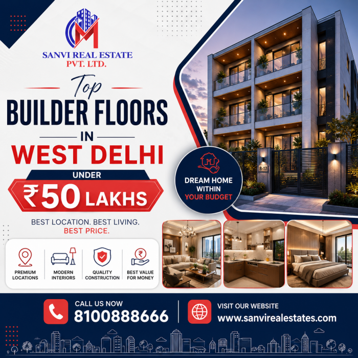Top Builder Floors in West Delhi Under ₹50 Lakhs