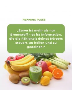 Henning Pless hebt die Kraft der Ernährung als Grundlage für Heilung und Wohlbefinden hervor