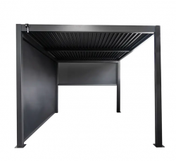 Windproof Outdoor Waterproof Louvered Pergola With Roller Blinds