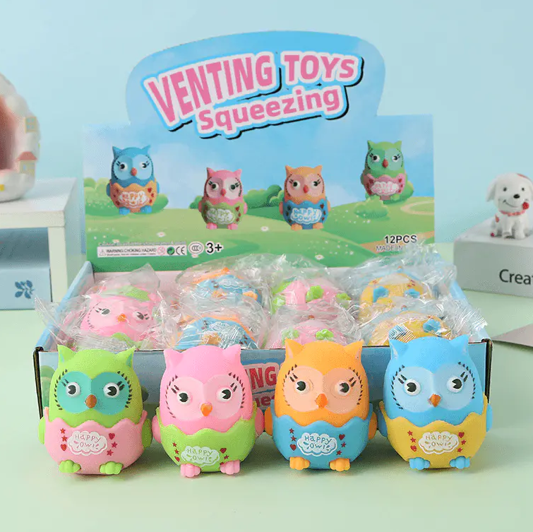 Creative Cartoon Owl Rubber Squeeze Toy