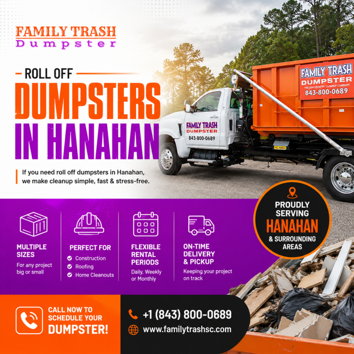 Roll Off Dumpsters In Hanahan