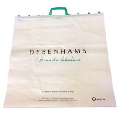 Custom rigid clip snap seal hook hard handle packaging clothes poly plastic shopping bag with logo