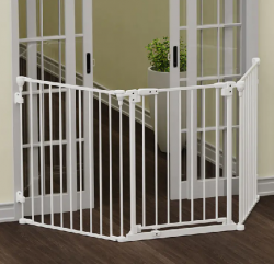 3-Panel Metal Folding Safety Gate, 194cm Coverage