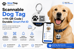 Scannable Dog Tag with QR Code | Durable Smart Pet ID