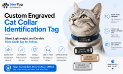 Custom Engraved Cat Collar Identification Tag – Silent, Lightweight, and Durable Slide-On ID Tag ...