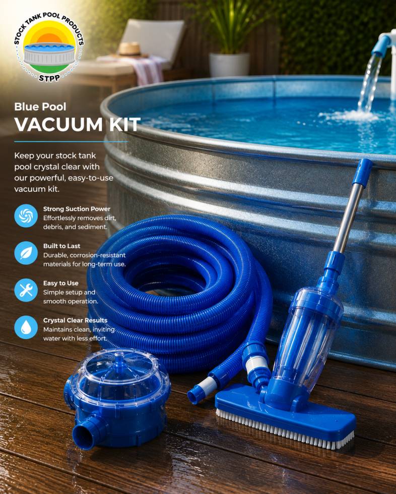 Blue Pool Vacuum Kit for Stock Tank Pools | STPP