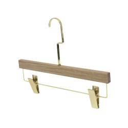 Metal Hook Wooden Pants Hanger: Durable and Elegant Storage for Trousers and Skirts