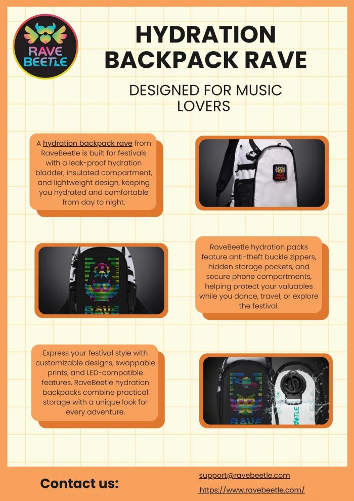 Hydration Backpack Rave Designed for Music Lovers