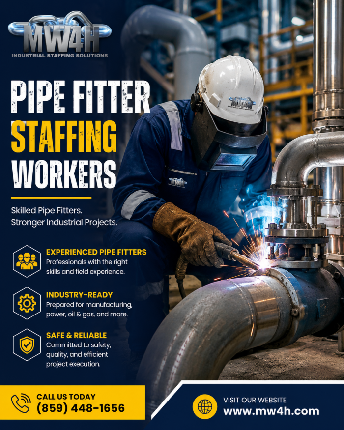 Experienced Pipe Fitter Staffing Workers for Every Industry Job