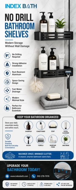 Upgrade Your Bathroom with Stylish No Drill Storage Shelves