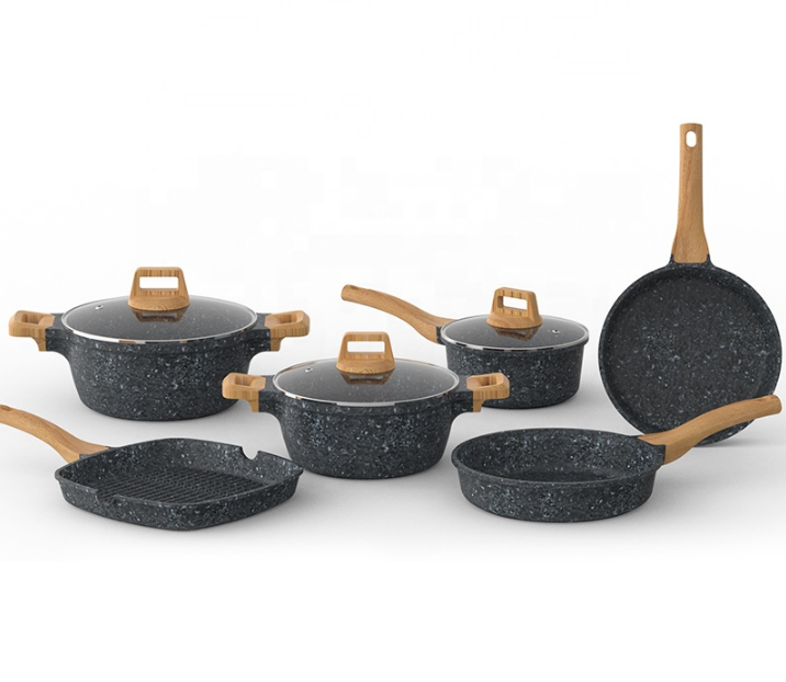 Die Cast Aluminum Granite Coating Cookware Set