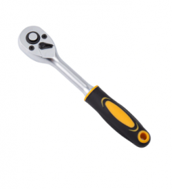 Quick-Release Ratchet Handle With Plastic Grip,Straight Handle,Matte Finish(72T）