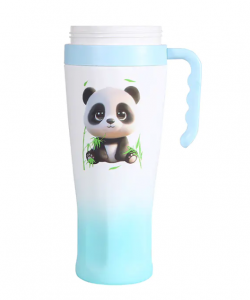 Large-Capacity Plastic Sports Water Bottle with Cute Pattern