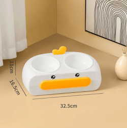 Tilted Dual Feeder Pet Bowl for More Comfortable Feeding