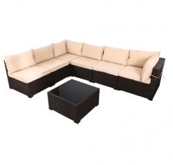 DGF-3001 Seven-Piece Rattan Sofa Set for Outdoor Furniture Programs