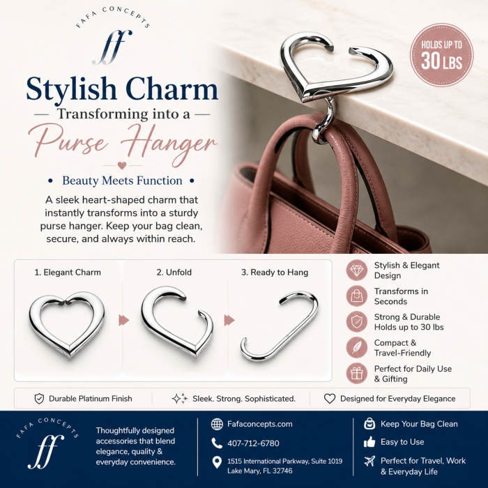 Stylish Charm Transforming into a Purse Hanger
