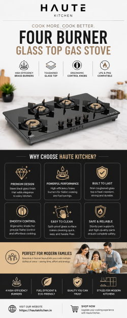 Upgrade Your Kitchen with a Four Burner Glass Top Gas Stove