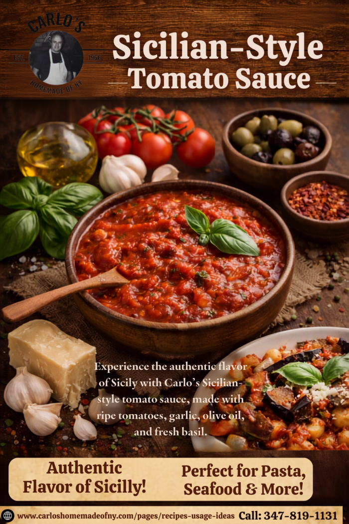 Sicilian Tomato Sauce Recipe by Carlo’s Homemade