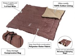 Wide Sleeping Bag for Comfortable Family Camping
