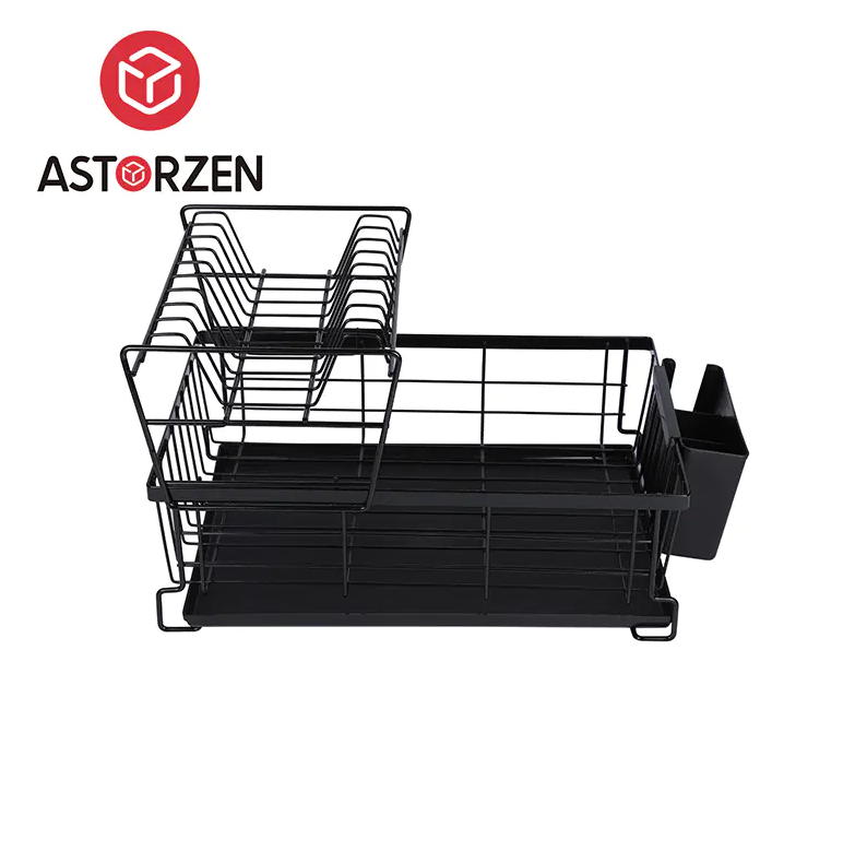 Double-Layer Storage Metal Kitchen Sink with Drain Rack