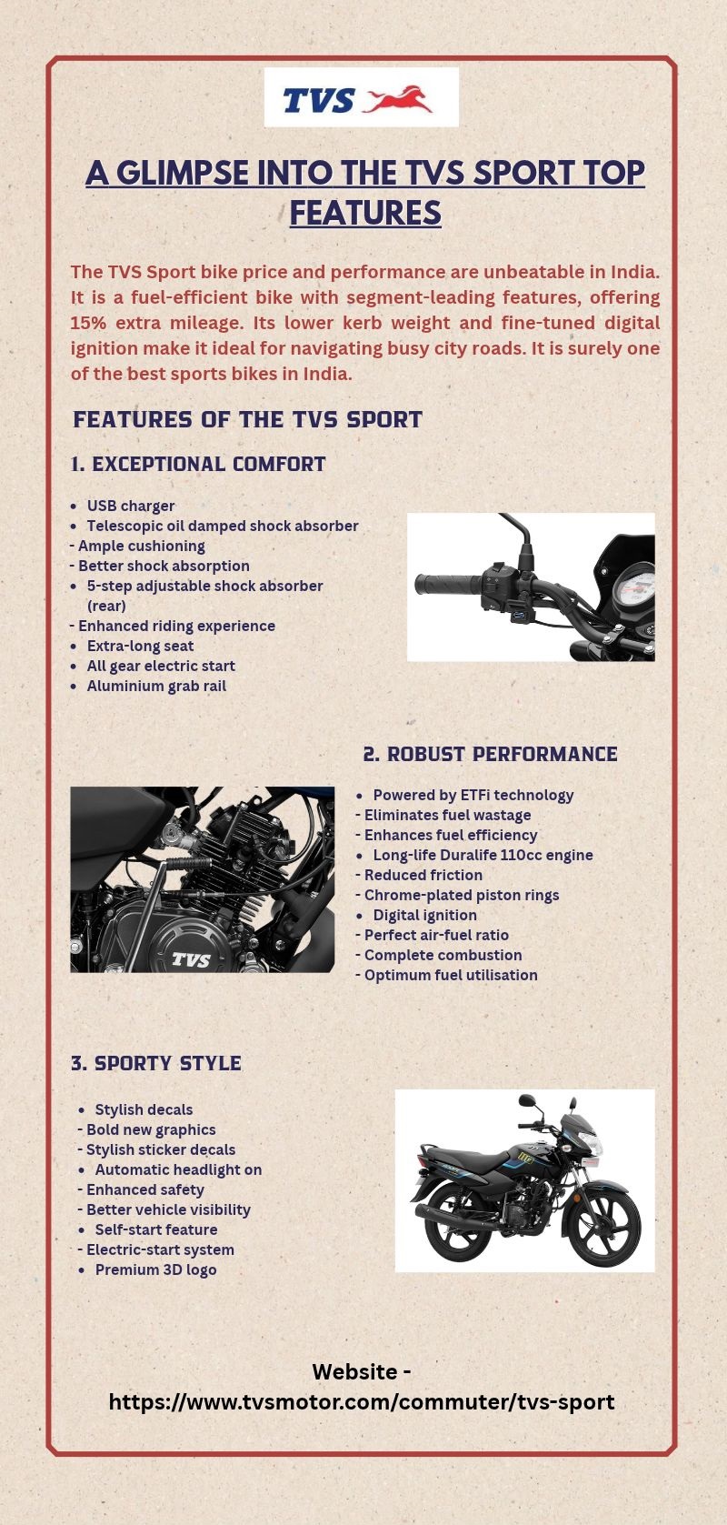 A Glimpse into the TVS Sport Top Features