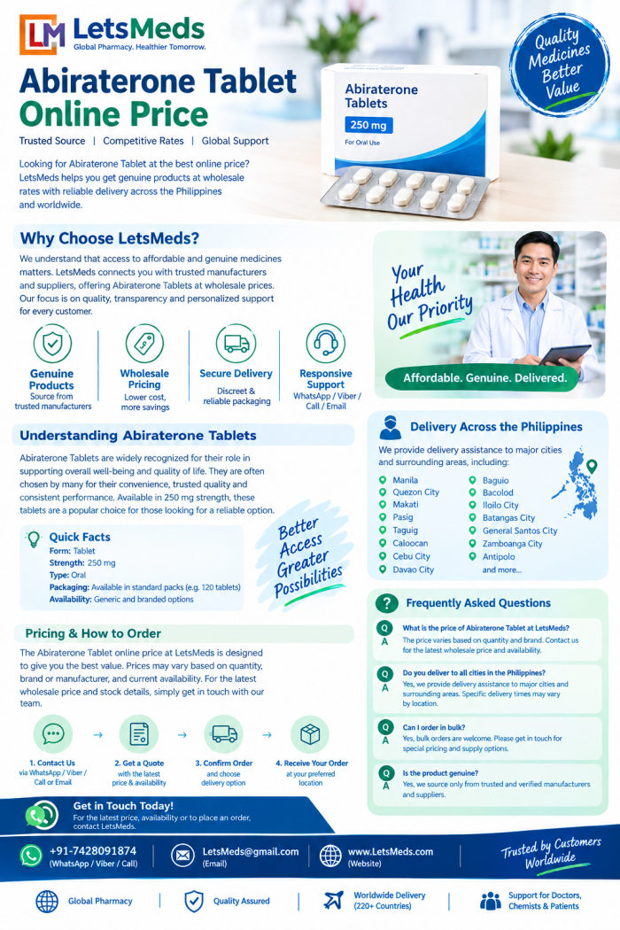 Purchase Abiraterone Tablet Online at Lower Cost in Quezon City Manila Philippines