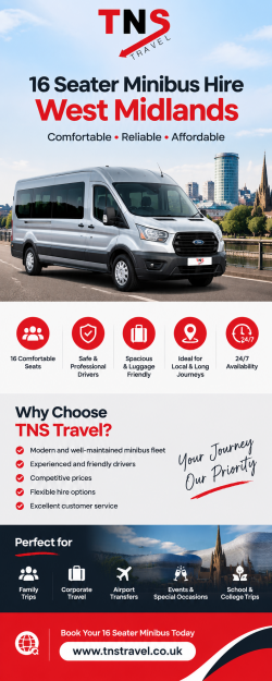 16 Seater Minibus Hire West Midlands for Easy Travel