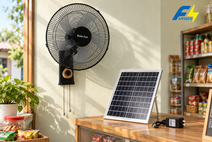 W01 16-Inch Solar Rechargeable Wall Fan
