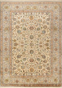 Hand Knotted Kashmir Carpet 6 X 9 ft with Exquisite Silk Craftsmanship