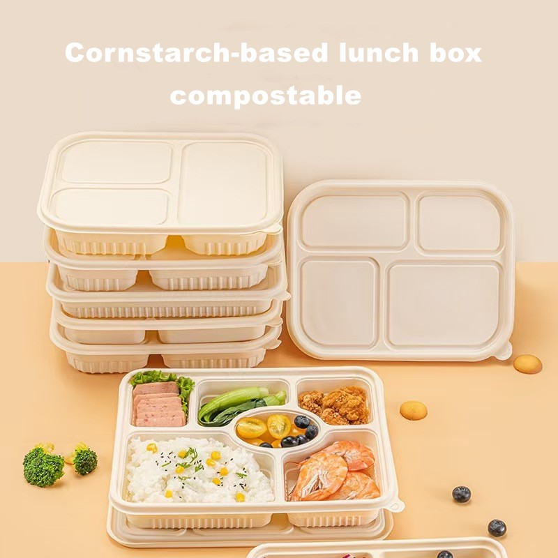 Disposable Biodegradable Square Sectioned Lunch Box