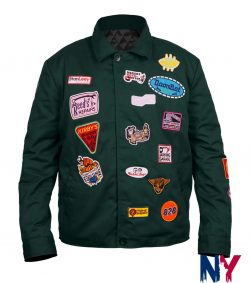 Robert Downey Jr. Green Patch Bomber Jacket