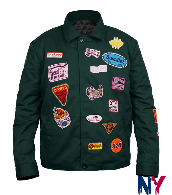 Robert Downey Jr. Green Patch Bomber Jacket
