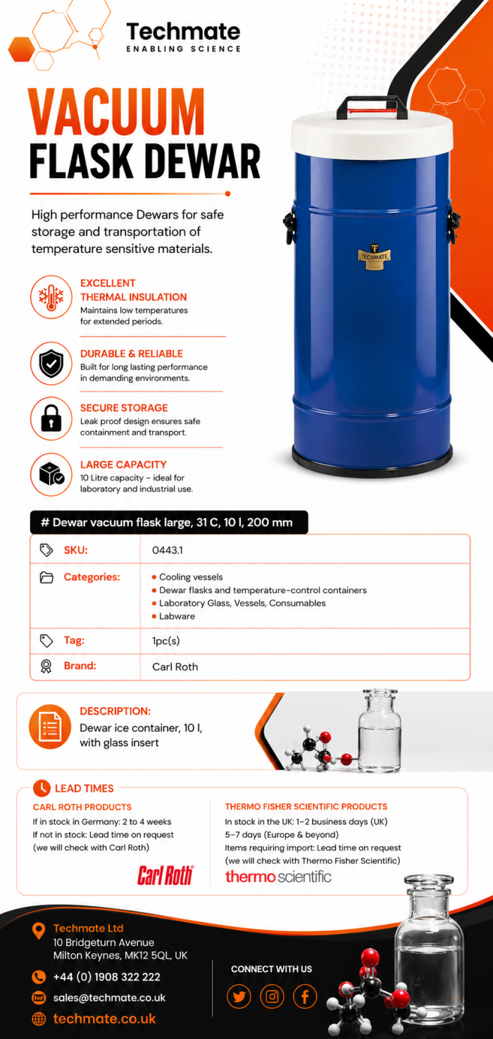 Vacuum Flask Dewar for Reliable Laboratory Storage | Techmate