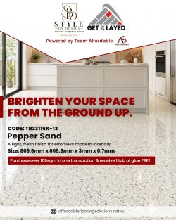 Pepper Sand Flooring Perth | Bright, Modern Style + FREE Glue Offer