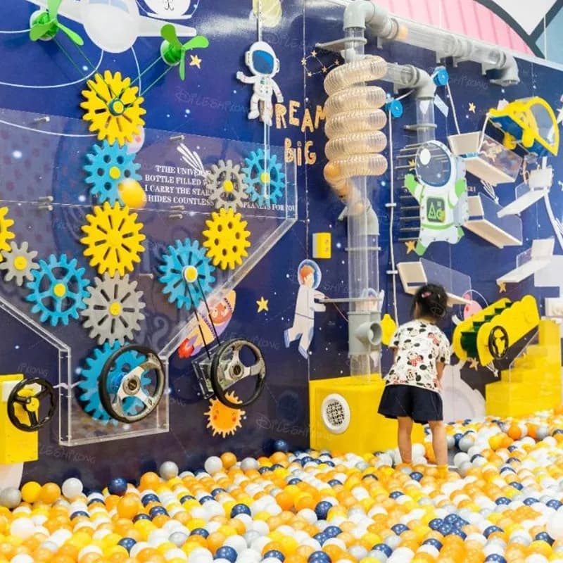 Wall level challenge game indoor children’s playground, Ball Fortress